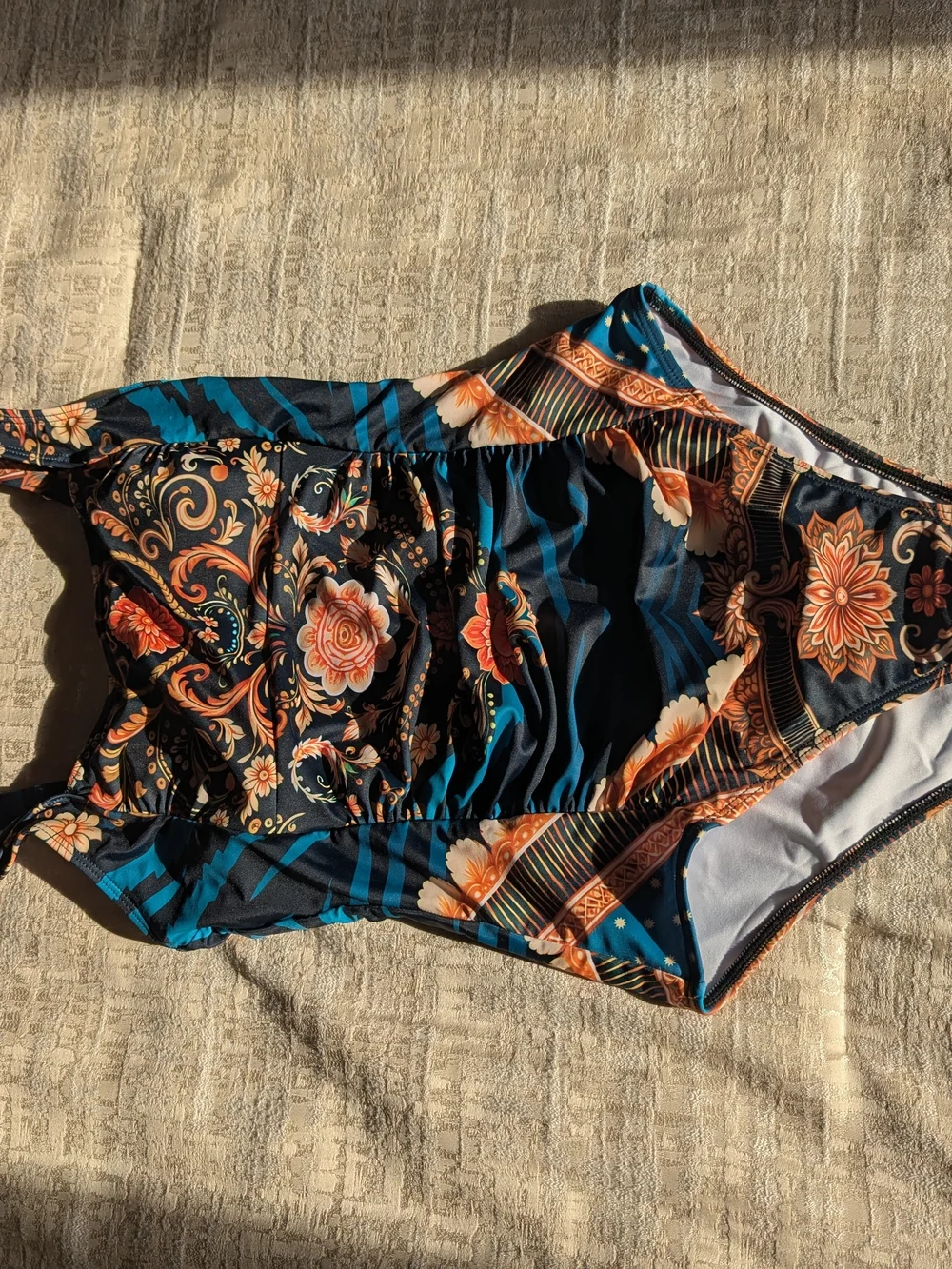 NEW - Floral Navy & Teal Printed One-piece Swimsuit